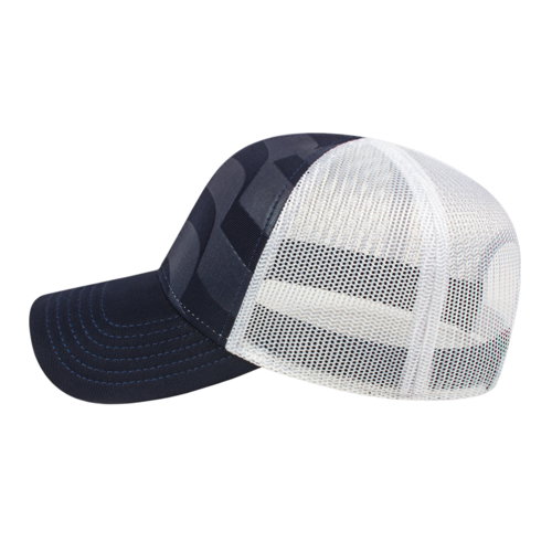 Flag Embossed Trucker Cap with Ventilated Mesh